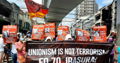 COURAGE members protest crackdown in this March 8 Facebook post.