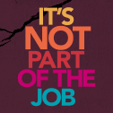 NOT part of the job Text: It's not part of the job Graphic: dark purple background with black crack